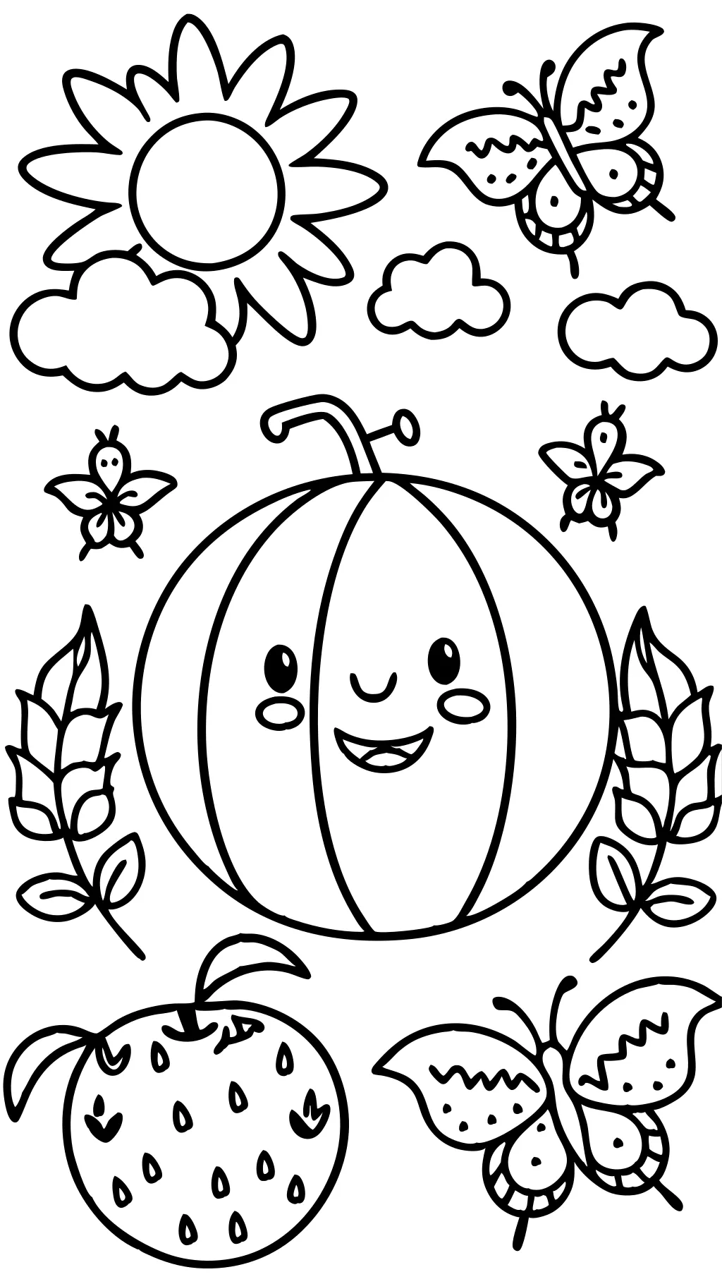 sunny and melon coloring pages